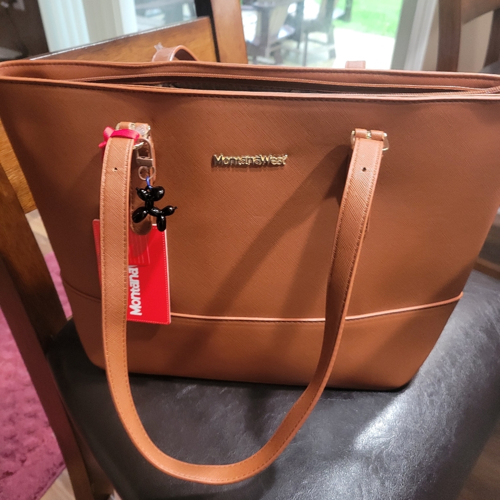 Montana West Brown Tote Bag.